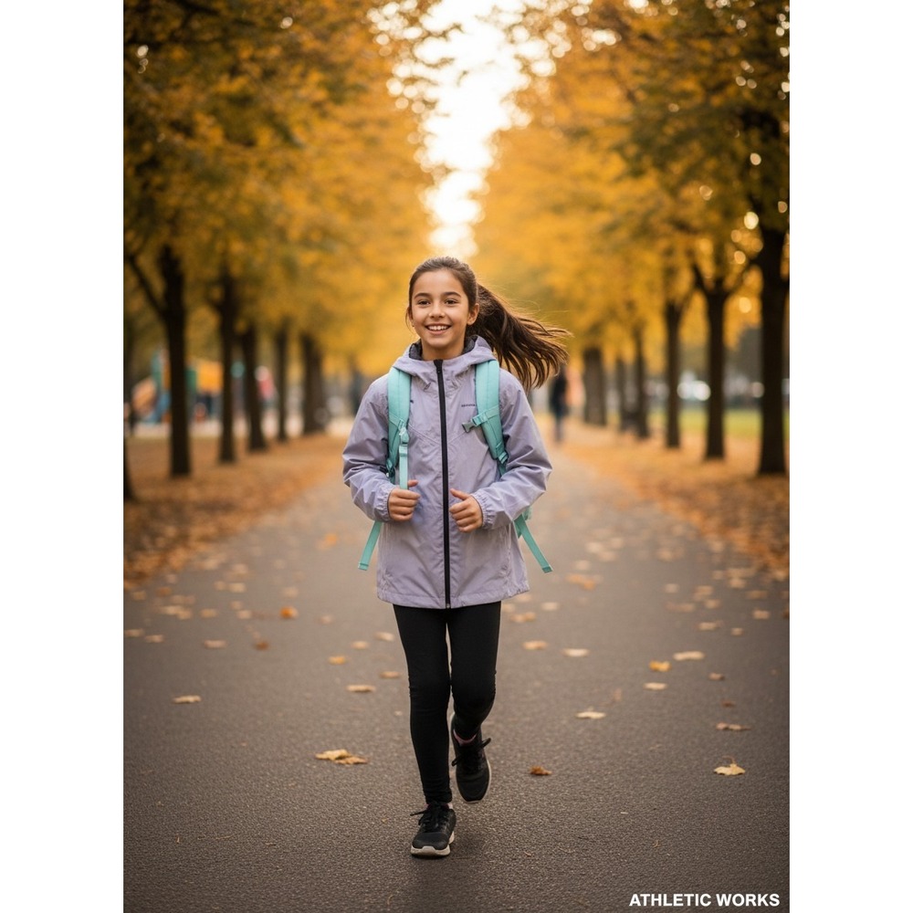 Quechua Decathlon Kids Lavender Purple Hooded Windbreaker Jacket Mesh Lined